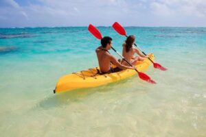 Kayaking buddies in Playa del Carmen