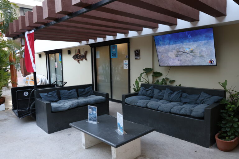 Outdoor Seating at Xico Dive Center in Playa del Carmen
