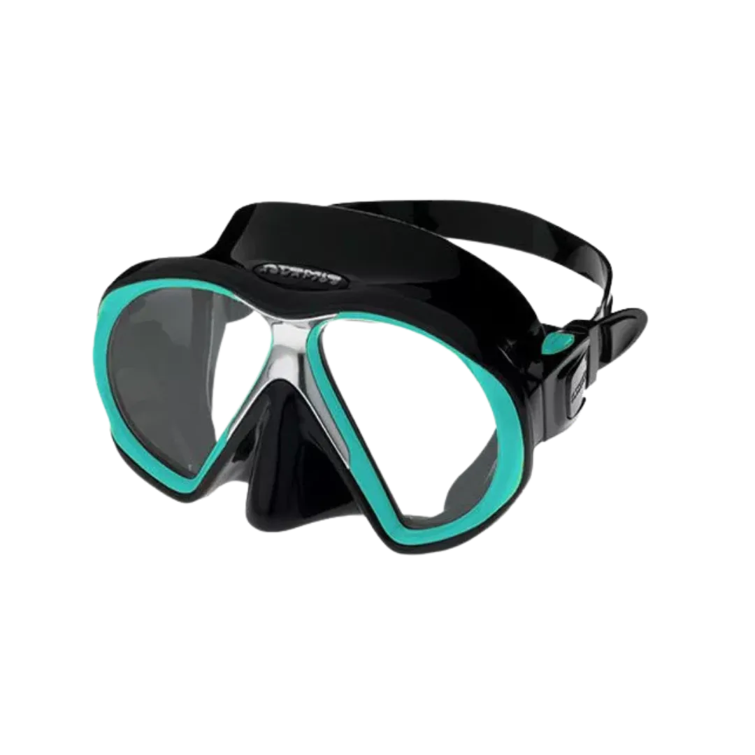 Atomic Aquatics Sub Frame Mask - Black With Aqua