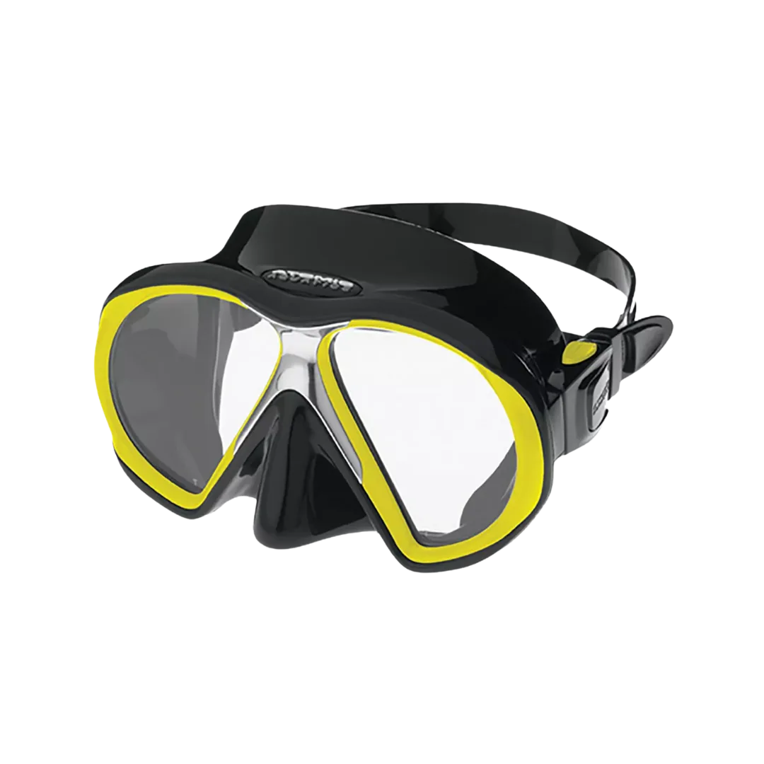 Atomic Aquatics Sub Frame Mask - Black With Yellow