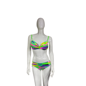 Neon Green Multicoloured Bikini