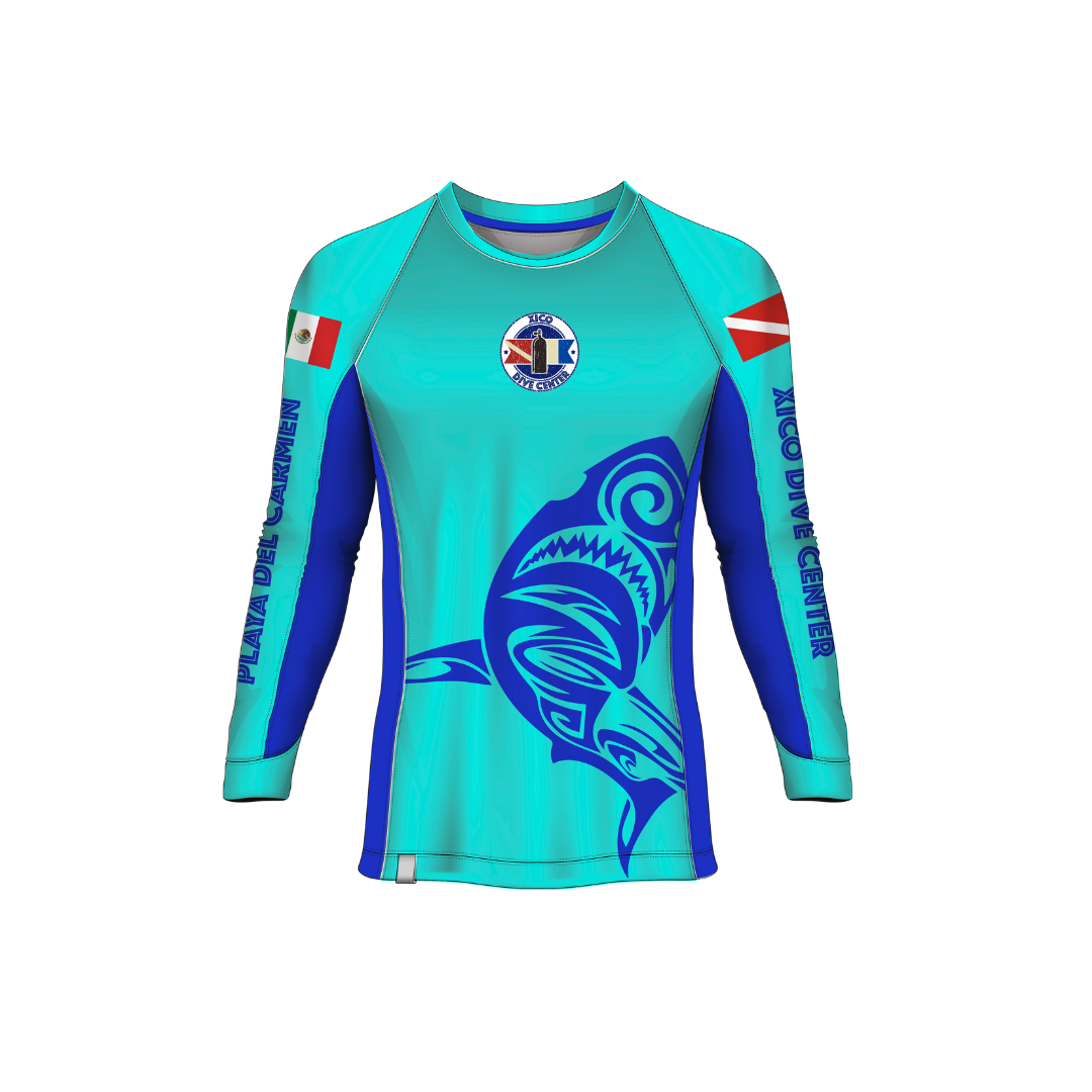 Xico Dive Center Rash Guards - Aqua
